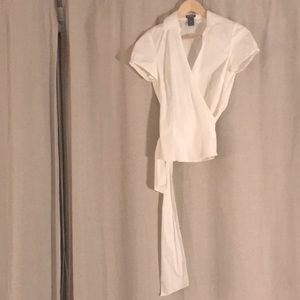 Ann Taylor Cream Shirt strap belt